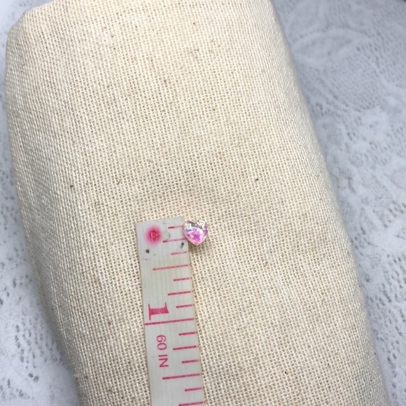 Sterling silver 925 lab opal mini small post/stud earrings. - Picture 6 of 6